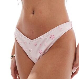 Hollister high leg cheeky bottom in pale lilac pink floral print XS boho cottage